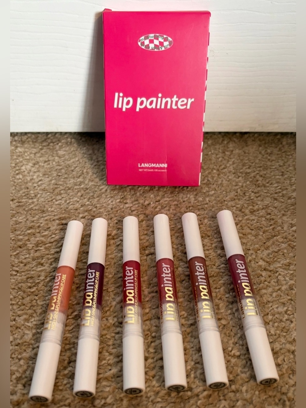 Lip Painter Lip Gloss HighGloss Plumping Langmanni Set of 6 NWT
